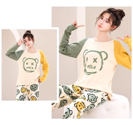 Multi smile night suit full sleeve