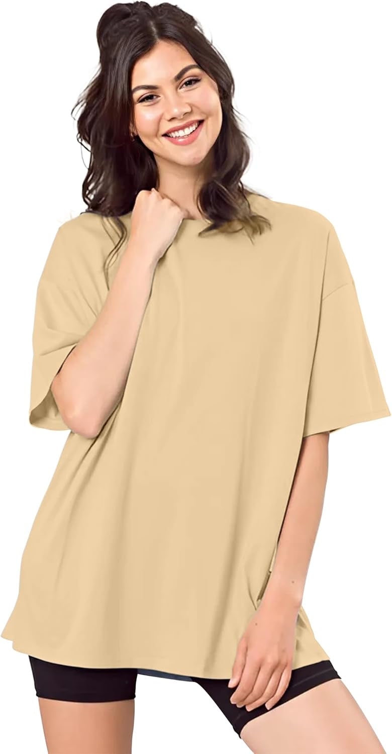 Drop Shoulder 
Oversized Tee For Women-skin