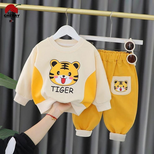 Yellow Tiger printed sweatshirt with trouser for kids