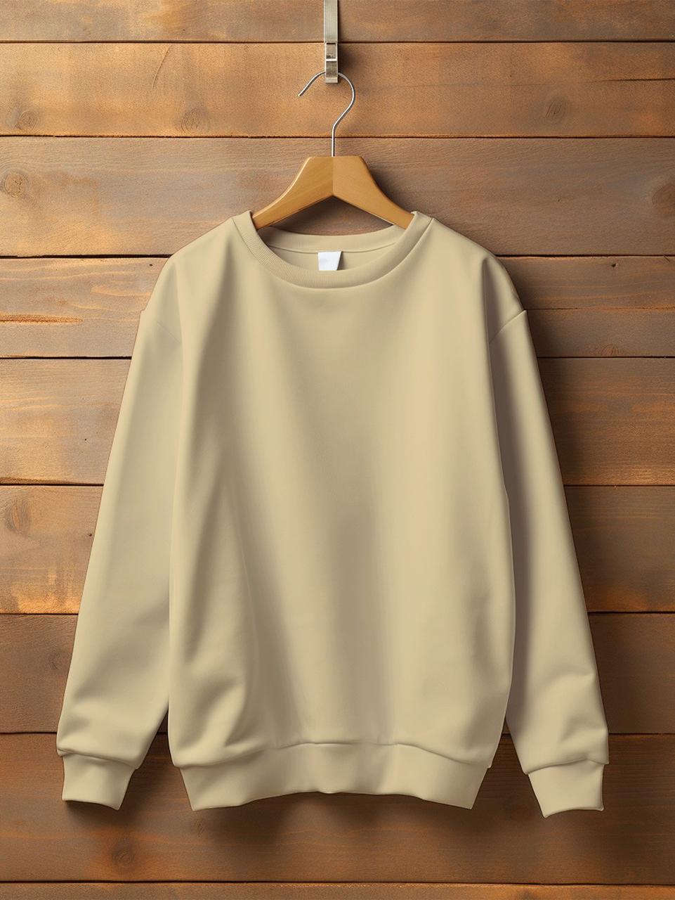 Beige color basic sweatshirt