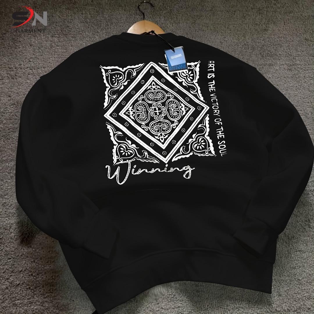 Winning front back embossed printed sweatshirt