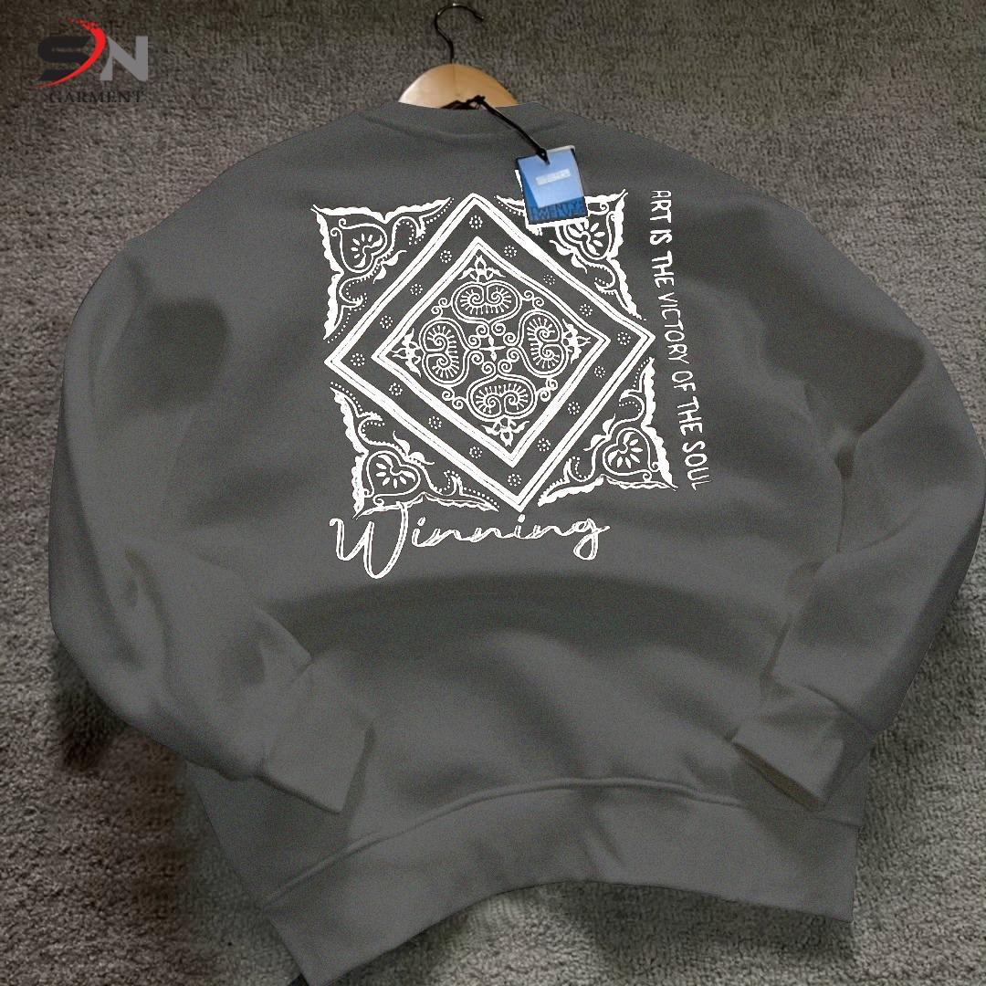 Winning front back embossed printed sweatshirt